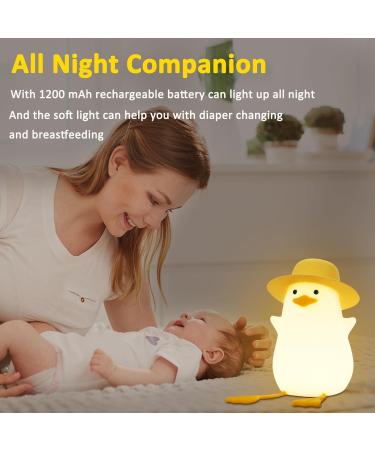 Duck Night Light - Rechargeable & Dimmable Lamp for Kids, Nursery and Bedroom - Touch Control, Portable Design - Ideal Gift for Girls and Boys - Buy Online on GoSupps.com