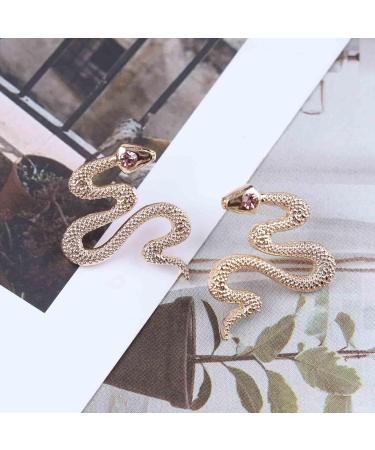 Vintage Gold Snake Stud & Drop Earrings | Gothic Serpent Jewelry for Women & Girls - Punk Viper Cobra Design - Buy Online on GoSupps.com