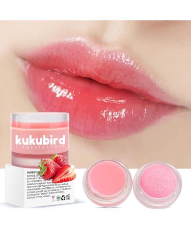 Kukubird Overnight Lip Mask & Scrub - Strawberry for Hydrating and Exfoliating Lips - Buy Online on GoSupps.com