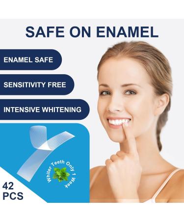 Teeth Whitening Kit Teeth Whitening Strips: 42 Strips 21 Treatments Teeth Whitening Kits Enamel Safe Non-Sensitive Formula - Buy Online on GoSupps.com