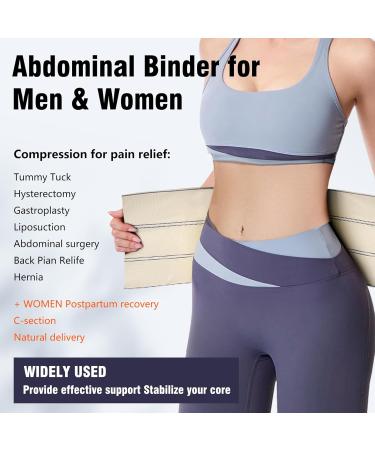 Elastic Abdominal Binder - Hernia Support Waist Belt | Universal Compression Wrap for Men & Women - Medium White - Buy Online on GoSupps.com