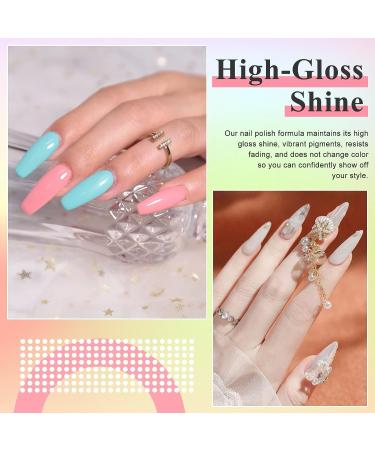 Imtiti Neon Gel Nail Polish Kit - 12 Pcs Set with Base & Top Coat - Green Pink Blue Red Glitter Colors - Long Lasting Soak Off UV Gel Polish - DIY Nail Art Starter Kit for Women & Girls - Buy Online on GoSupps.com