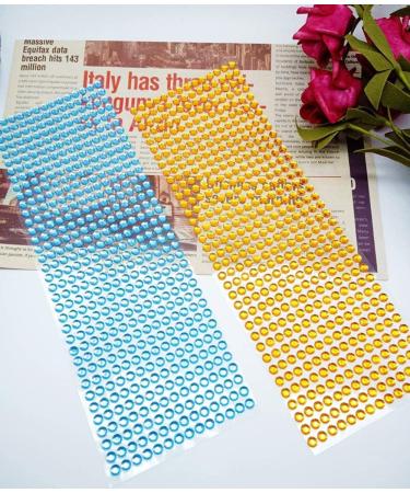 4032 Pieces 6mm Colorful Bling Rhinestone Sticker Sheet - Self Adhesive Gems for Scrapbooking, DIY Crafts & Wedding D cor - Buy Online on GoSupps.com