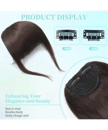 Thick Hair Bangs Clip in Fringe - Dark Brown Human Hair Extension - Buy Online on GoSupps.com