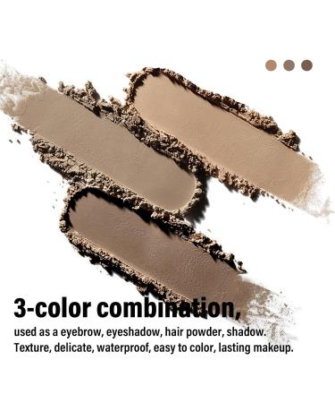 Boobeen 3 Color Eyebrow Powder Palette - Waterproof Long-Lasting Brow Definer Makeup for Enhanced & Full Brows | Shop Internationally - Buy Online on GoSupps.com