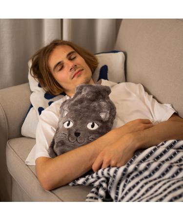 SOXO Plush Hot Water Bottle Cover Hand Warmer for Neck & Back Pain Relief - Kids Cat Design - Buy Online on GoSupps.com