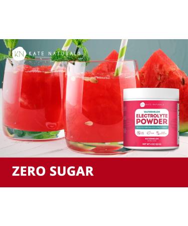 Kate Naturals Watermelon Electrolytes Powder 4oz - Instant Vegan Energy Boost, Prevent Dehydration, Eliminate Cramps - Non-GMO, Keto-Friendly, Zero Sugar - Buy Online on GoSupps.com