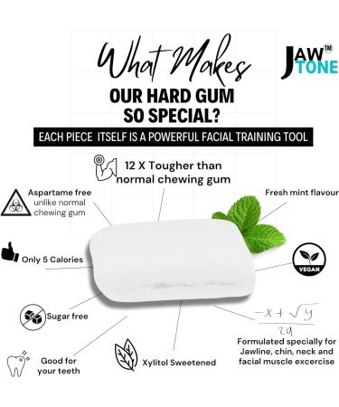 JawTone -Face & Jawline exercise HARD GUM mastic style hint of MINT 1monthQTY - Buy Online on GoSupps.com