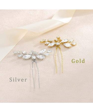 Unicra Bridal Crystal Hairpins Set - Wedding Flower Hairpieces & Accessories for Women & Girls (Pack of 3 Silver) - Buy Online on GoSupps.com
