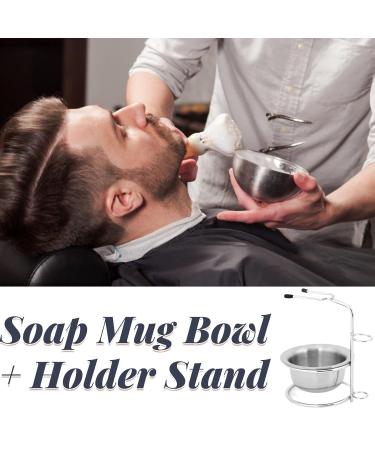 Premium Stainless Steel Shaving Brush Holder | Complete Beard Care Set for Men - Razor Brush & Soap Bowl Included - Buy Online on GoSupps.com