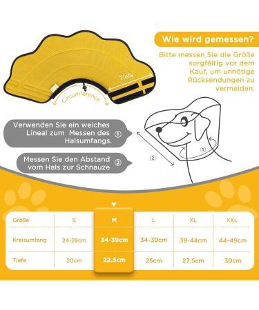 Shop Bonthee Halskrause Dog Collar - Breathable Adjustable & Soft Protective Collar to Prevent Licking | Ideal After Surgery - Available in Yellow - Buy Online on GoSupps.com