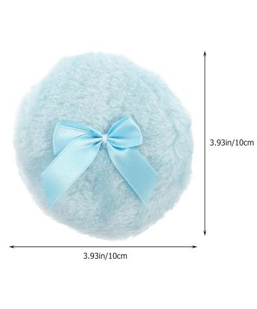 Buy Beavorty Large Fluffy Powder Puff Set - 3 Round Loose Powders with Ribbon Bow Handle | Sky Blue - Perfect for Face & Body - Buy Online on GoSupps.com