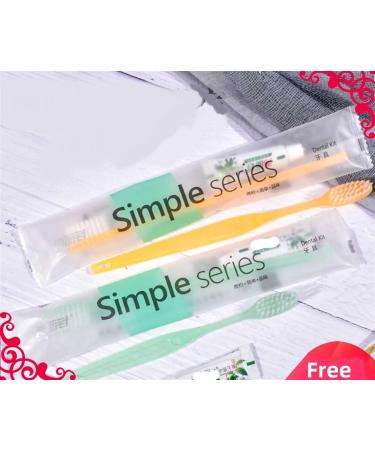 Xintaosm toothbrushes E accessories charcoal toothbrush portable star hotel travel trip restaurant dental kit toothbrush toothpaste (color: 100sets mixed color)
