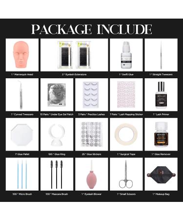 BEYELIAN Eyelash Extension Kit with Mannequin Head - Professional Training Tool (361 Pieces) - Buy Online on GoSupps.com