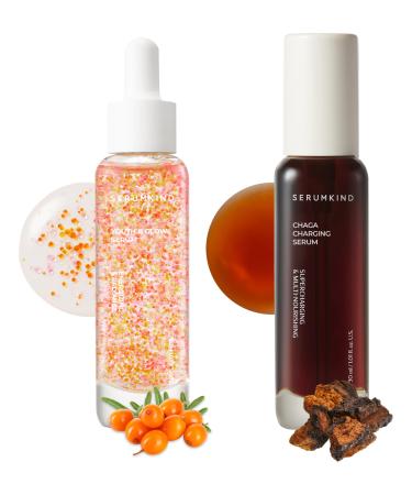 Radiance&Hydration Vitamin C with Sea Buckthorn Oil Chaga Mushroom Extract Serum-Korean Skincare Set for Brightening&Deep Hydration Vegan & Cruelty-Free 1.04fl oz.