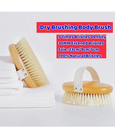 MGQQGM Dry Brushing Body Brush for Lymphatic Drainage and Exfoliation - 100% Natural Bristles for Cellulite Reduction and Smooth Skin - Buy Online on GoSupps.com