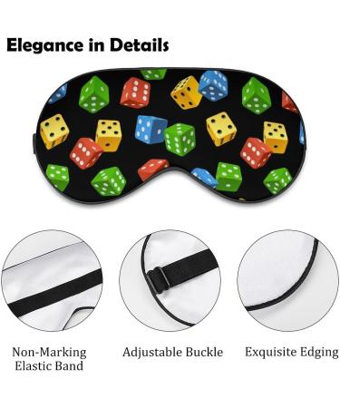 Varicoloured Dice Sleep Mask Eye Cover - Adjustable Strap for Men and Women - Blocks Light for Night Travel and Nap - Buy Online on GoSupps.com
