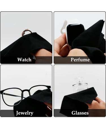 Laeeyin Microfiber Glasses Cleaning Cloth - 6-Pack Screen Cleaner Towels for Glasses Tablets & Screens (15x18 cm Black) | International Shipping - Buy Online on GoSupps.com
