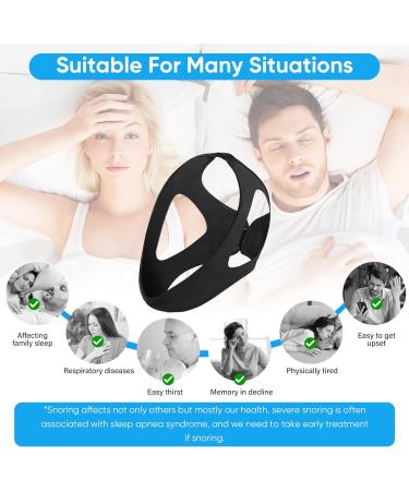 Adjustable Anti Snoring Chin Strap - Effective Solution to Stop Snoring - Unisex Black Design - Buy Online on GoSupps.com