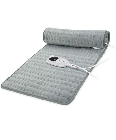 Electrical heating pillow 30 x 60cm dry and moist heat pillow- electric heating pillows with shutdown Temperature and timer for the neck shoulder back.light gray 30 x 60cm