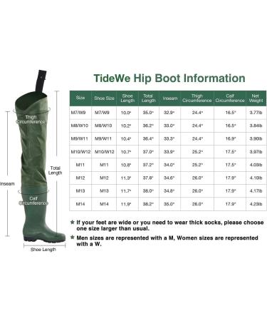 TIDEWE Lightweight Hip Wader for Men and Women - Green/Brown - Size M9/W11 - Buy Online on GoSupps.com