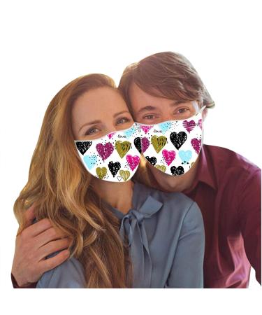 ZQP 2PCS Christmas Valentine's Day Face_Masks for Adult Resuable Washable Printed Face Bandanas Breathable for Outdoor Working Traving Camping - Buy Online on GoSupps.com
