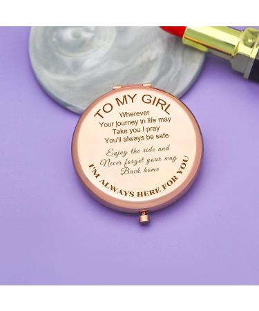 Jielahua to My Girl Compact Makeup Mirror - Inspirational Gift for Daughter, Granddaughter, Niece - Birthday, Graduation, Wedding Ideas for Girls & Teens - Buy Online on GoSupps.com