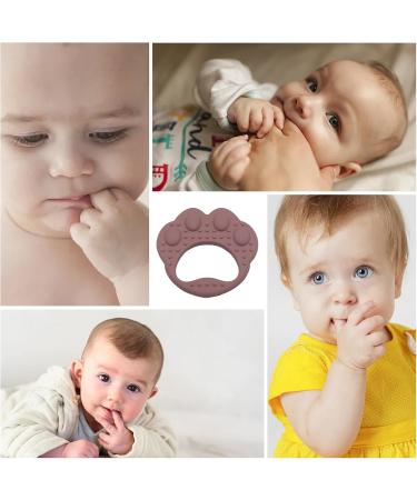VESONE Dunkelpink Silicone Bite Rings for Babies & Toddlers - Food-Safe Sensory Toys Paw-Shaped Teething Tools - Buy Online on GoSupps.com