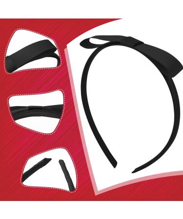 Greoer 2 Pieces Black Ribbon Headband Satin Black Bowknot Hairband with 2 Pieces Black Hair Bows Bow Headband Hair Accessories for Girls for Birthday Daily Decoration Back to School Accessories - Buy Online on GoSupps.com