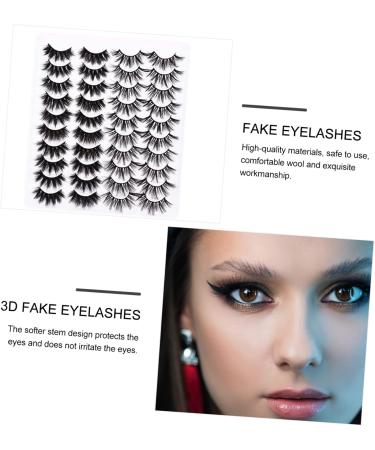 minkissy 20 Pairs Dense Eyelashes dense natural Imitation mix eyelash 3d Fake eyelashes Assorted set make up three-dimensional False Eyelashes cross Women False Eyelash eyelashes - Buy Online on GoSupps.com