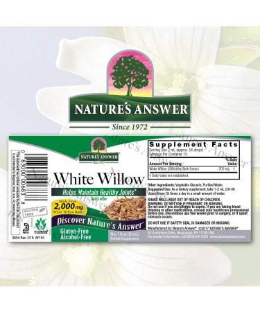Nature's Answer Alcohol-Free White Willow Bark Extract - 1oz | Super Concentrated, Vegetarian, Non-GMO, Gluten-Free - Buy Online on GoSupps.com