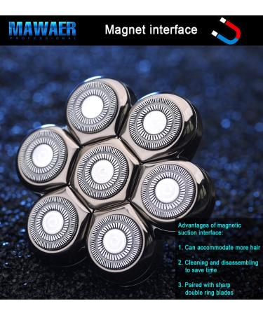 Universal Magnetic 7 Blades Head Shaver Replacement Heads | Compatible with Freedom Eagle & Mainstream Brands - High-Quality Silver Blades for a Perfect Shave - Buy Online on GoSupps.com