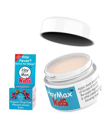 HayMax Allergen Barrier Balm - For Kids 5ml - Organic Natural Non-Drowsy Hay Fever Allergy Relief Balm - Blocks Pollen Dust & Allergen Particles - Allergy Ease Balm - Apply Around the Nose & Eyes