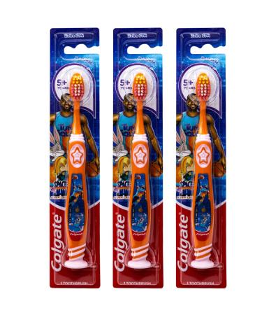 Colgate Space Jam Kids Toothbrush with Suction Cup 5+ Years Extra Soft (Colors Vary) - Pack of 3