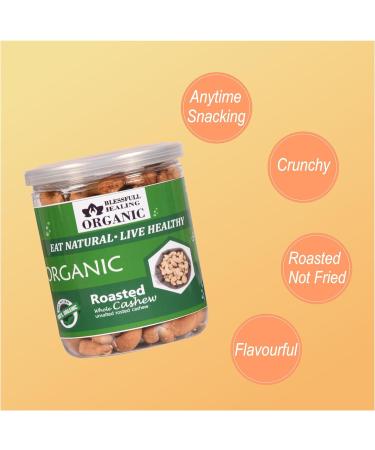 Blessfull Healing Organic Natural Vegan Unsalted Roasted Whole Cashew Nuts Crunchy Kaju 250 Gram - Buy Online on GoSupps.com