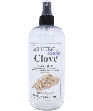 Clove Essential Oil Body Spray 16 ounces Body Mist for Women with Clean Light & Gentle Fragrance Long Lasting Perfume with Comforting Scent for Men & Women Cologne with Soft Subtle Aroma For 16 Fluid Ounces