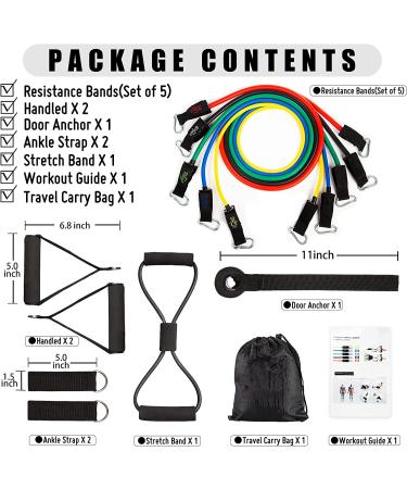 Resistance Band Set with Door Anchor, Handles, and Straps for Men and Women - 10150lbs | Workout and Exercise Bands for Muscle Training and Physical Therapy - Shape Your Body - Buy Online on GoSupps.com