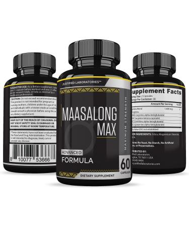 Justified Laboratories (3 Pack Maasalong Max 1600MG Advanced Men's Health Masalong Formula 180 Capsules - Buy Online on GoSupps.com