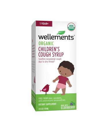 Wellements Organic Kids Cough 4 Fl Oz Free from Dyes Parabens Preservatives Kids Day