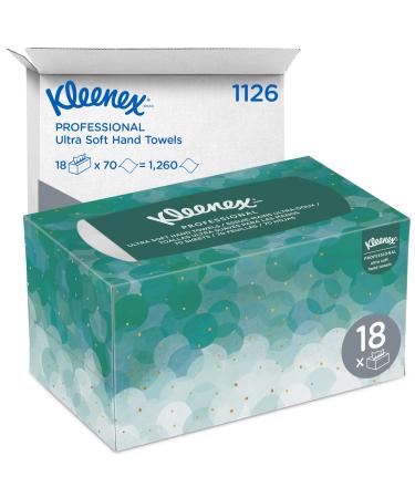 Kleenex Hand Towels (11268), Ultra Soft and Absorbent, Pop-Up Box, 18 Boxes / Case, 70 Paper Hand Towels / Box, 1,260 Sheets / Case
