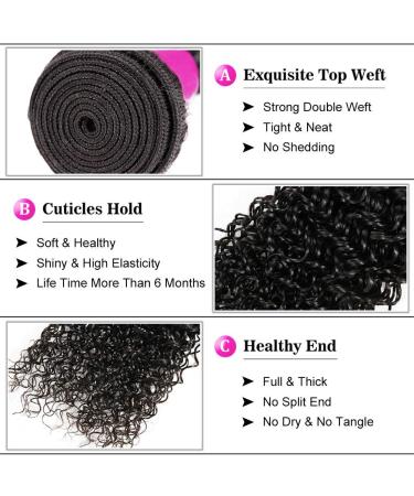Emol Hair 9A Brazilian Curly Hair Bundles - Virgin Human Hair Weave (14-18 inch 300g) - Kinky Natural Color Remy Hair - Buy Online on GoSupps.com