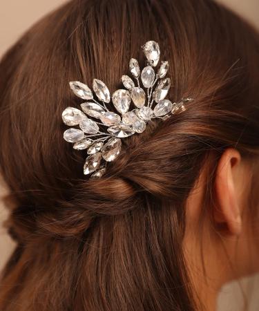 Chargances Bride Gold Rhinestone Hair Comb Wedding Crystal Beaded Hair Side Comb Fashion Bridal Handmade Hair Accessories for Women Bridesmaid Girls (Gold)