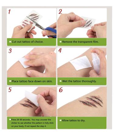 Halloween Scar Temporary Tattoos - Bezall 10 Sheets Realistic Fake Wound Stitch Tattoo Sticker for Zombie Makeup Pranks - Buy Online on GoSupps.com