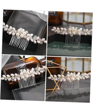 Ipetboom Rhinestone Bridal Comb Bridal Pearl Comb Wedding Hair Clip Bridal Hair Combs Irish Accessories for Women Tiara Wedding Hair Comb Bride Decorate Abs European and American - Buy Online on GoSupps.com