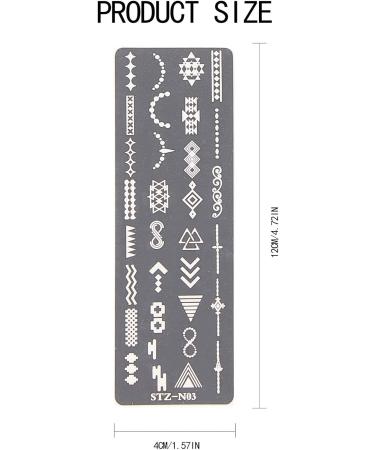 Nail Art Stamping Plates - 31 Geometric Patterns for DIY Manicure | NICENEEDED Geometry Style 5 - Buy Online on GoSupps.com