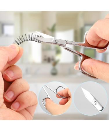 2Pcs Stainless Steel Curved Manicure Nail Scissors for Beauty - Ideal for Manicure, Pedicure, Eyebrows - Men and Women - Buy Online on GoSupps.com