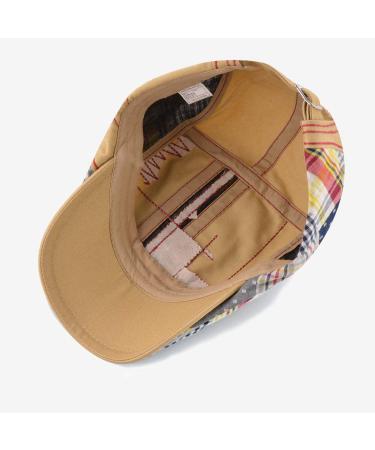 M MOACC Men Beret Hat Cotton Adjustable Newsboy Cap - Beige (Red Line) - Buy Online on GoSupps.com