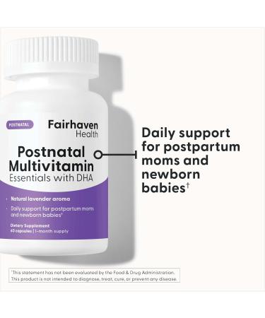 Fairhaven Health Postnatal Multivitamin Essentials | Vegan Daily Multivitamin for Postpartum Women | Breastfeeding Mother and Baby Development Support | Gluten Dairy Soy Free | Non-GMO | 60 Capsules - Buy Online on GoSupps.com
