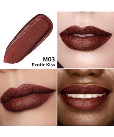 Oulac Liquid Matte Lipstick M03 - Exotic Kiss | Long-Lasting Vegan Gluten-Free Brown Lipstick with Precise Applicator - Buy Online on GoSupps.com