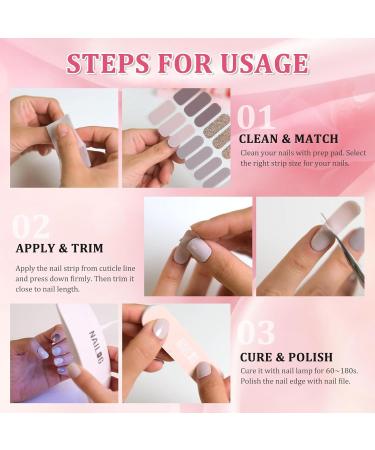 Ceboic Semi Cured Gel Nail Stickers 20Pcs Gel Nail Strips Solid Color Self-Adhesive Gel Nail Polish Wraps Long-Lasting Waterproof Nail Art Stickers Set Easy to Apply & Remove (Milk White) - Buy Online on GoSupps.com